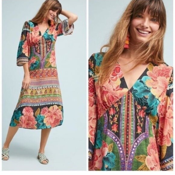FARM Rio Dresses & Skirts - Farm Rio Anthropologie Rosalie dress Sz L made